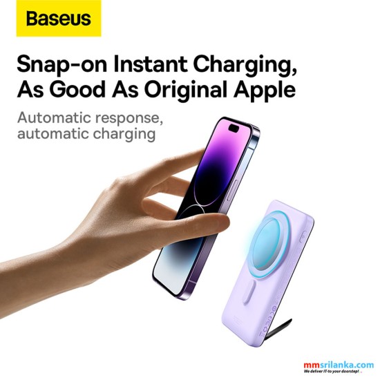 Baseus Wireless 10000mAh 20W Magnetic Bracket  Fast Charge Power Bank Purple
